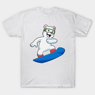 Polar bear as Snowboarder with Snowboard T-Shirt